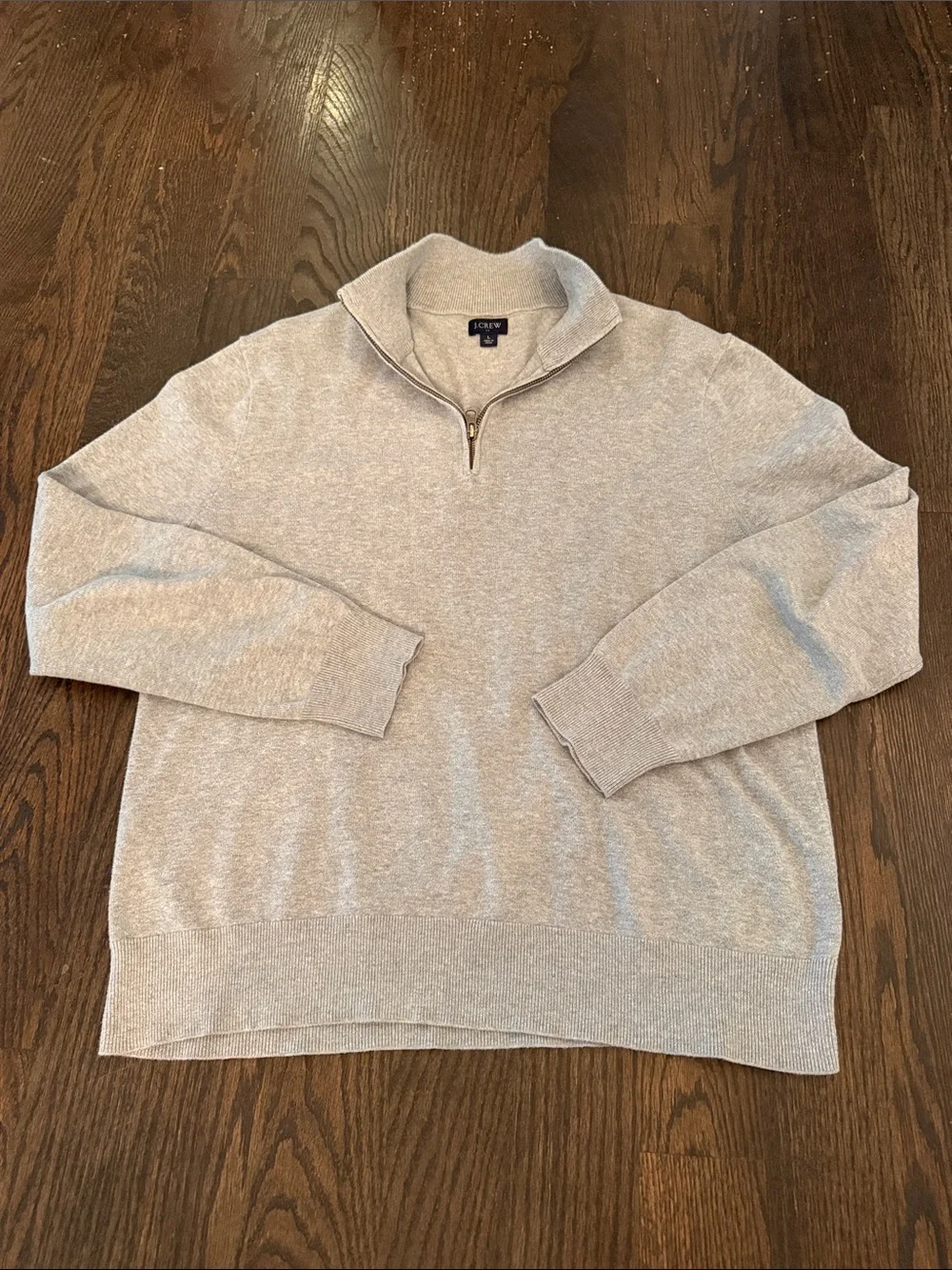 J. Crew Men's Light Heather Gray Half-Zip Sweater